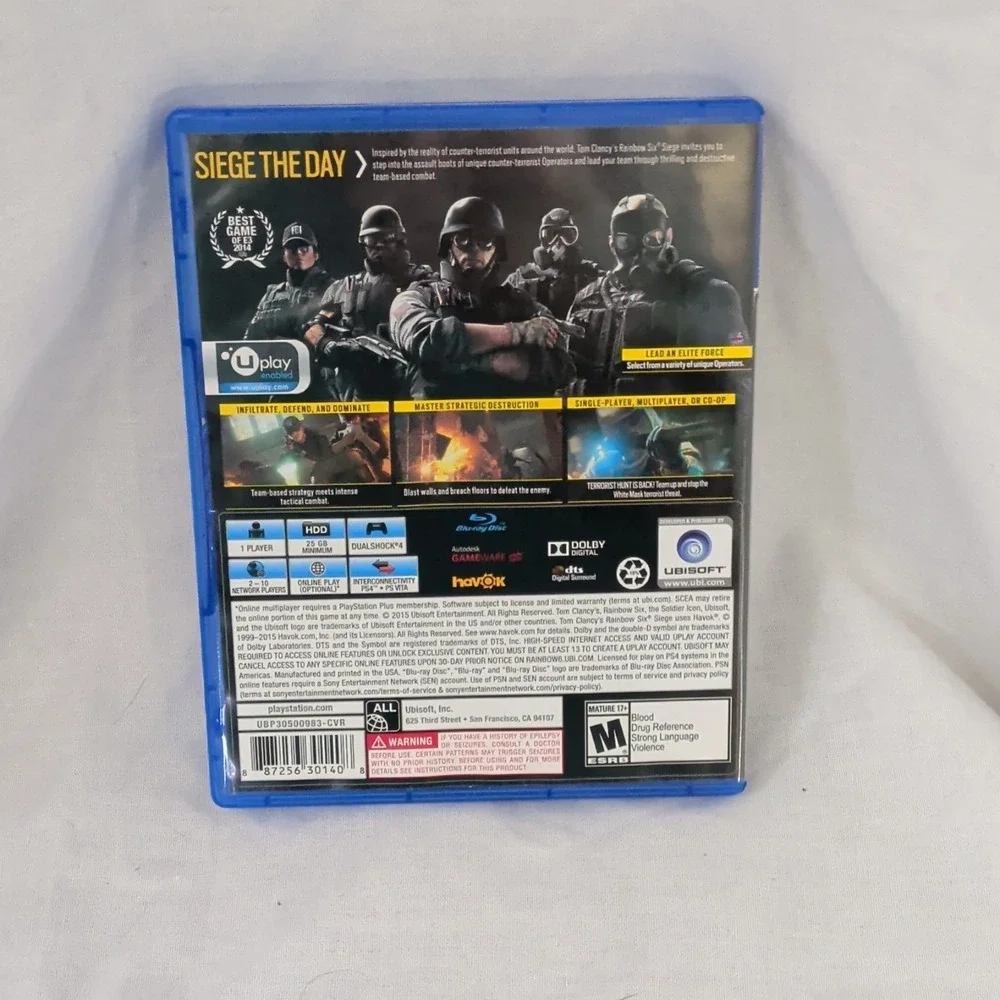 Ubisoft Tom Clancy's Rainbow Six Siege PS4 (2015) Multiplayer M NTSC-U/C